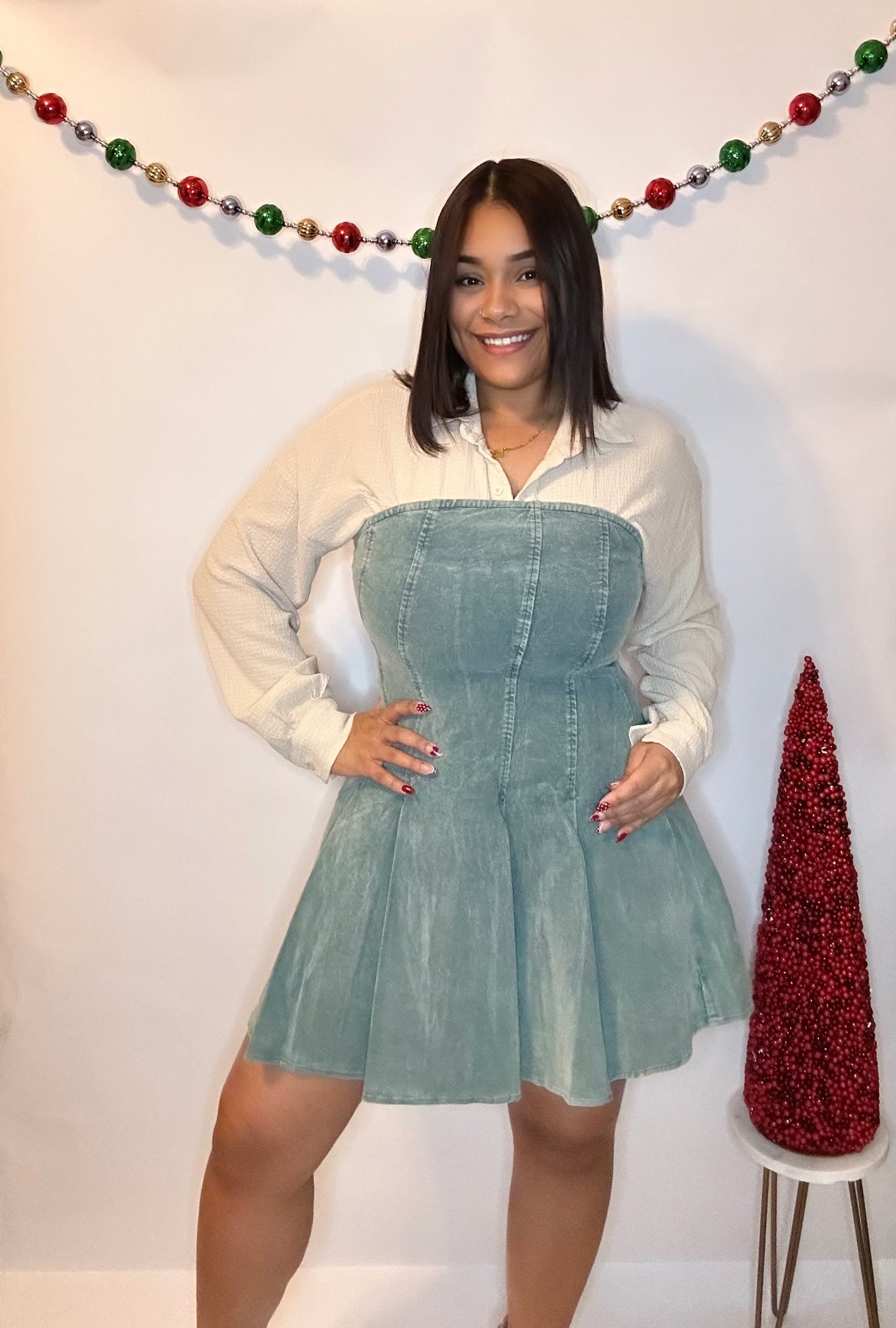 Corduroy Green dress