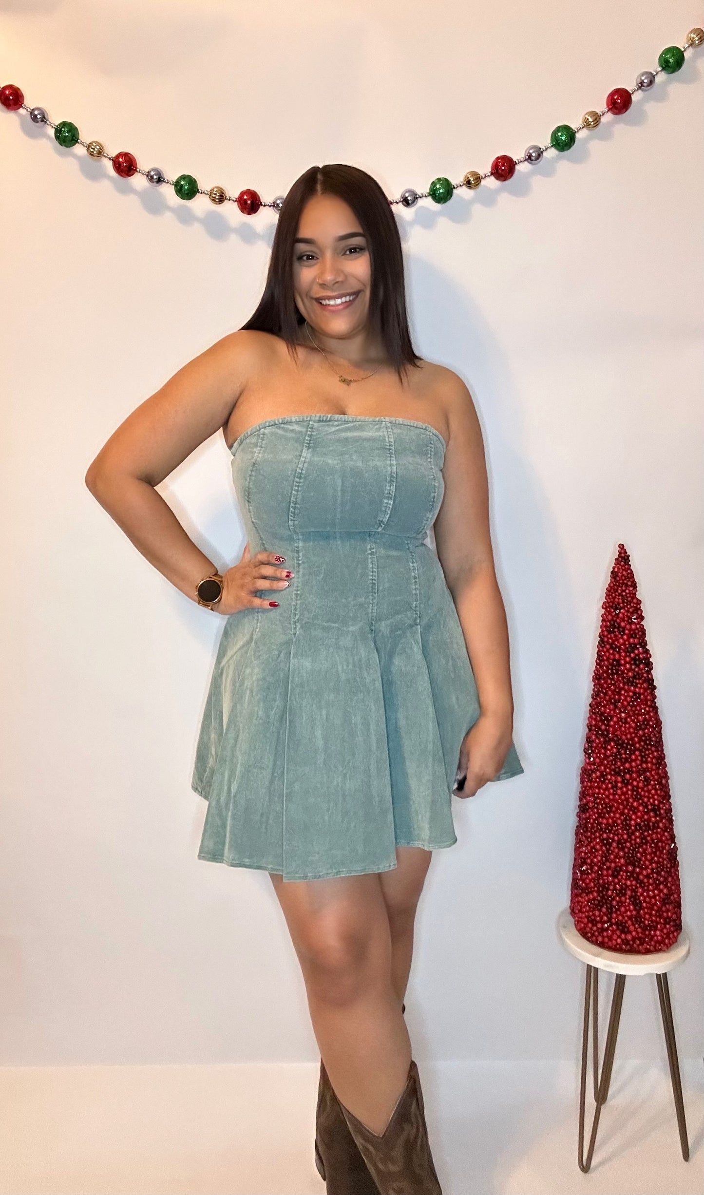 Corduroy Green dress