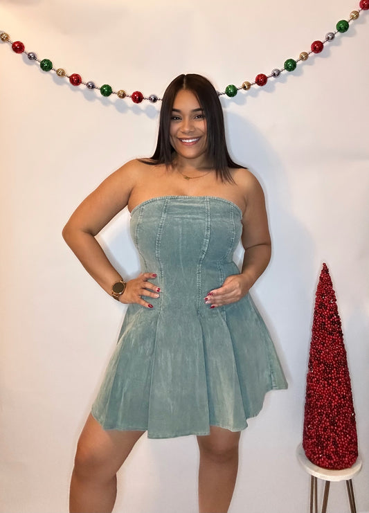 Corduroy Green dress